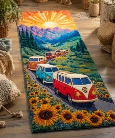 Sunny Trip Vibrant Runner Rug - Bright Hallway Carpet With Soft Pile, Fade-Resistant Color, Durable & Easy-To-Clean For High Traffic