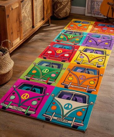 Sunrise Trip Ombre Runner Rug — Warm Gradient Hallway Runner, Fade-Resistant Low-Pile With Anti-Skid Backing For High Traffic