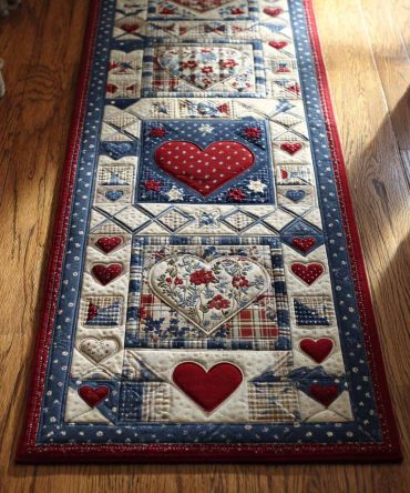 Sweet Americana Vintage Runner Rug - Classic Patriotic Patch Accent For Hallway & Entry, Durable Low-Pile, Machine-Wash Friendly