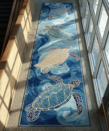 Sweet Shell Moments Runner Rug — Charming Seashell Hallway Runner, Soft Low-Profile Carpet With Non-Slip Backing For Coastal Interiors