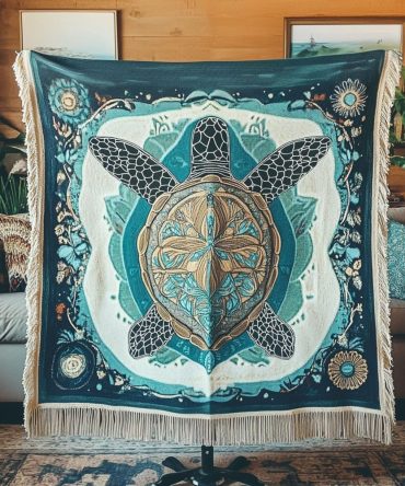 The Great Voyage Woven Sofa Throw — Nautical Explorers Blanket, Durable Cotton-Blend Decorative Throw For Couch, Travel & Coastal Homes