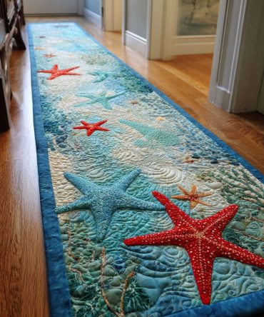 Tide Drift Coastal Runner Rug — Nautical Blue Hallway Carpet, Modern Wave Pattern Runner For Beach-Style Entryways, Durable Low-Pile, Easy Care