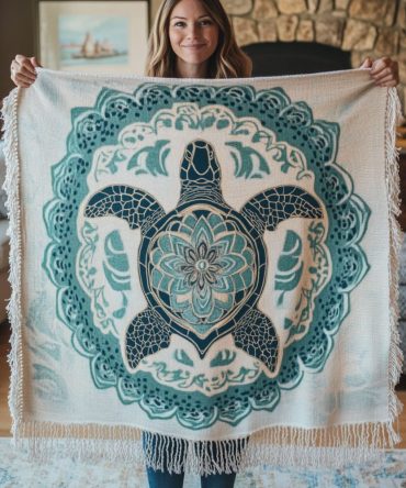 Tranquil Tide Nautical Woven Throw — Soft Ocean-Inspired Sofa Blanket, Breathable Cotton-Blend Accent For Calm Coastal Living Spaces