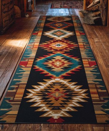 Turquoise Spirit Hallway Runner Rug - Bright Turquoise Runner With Coastal Flair, Non-Slip Backing & Fade-Resistant Durable Weave