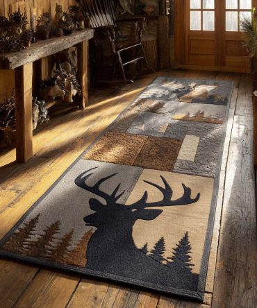 Twilight Majesty Elegant Hallway Runner Rug — Deep-Tone Modern Runner, Low-Pile Non-Slip Design For Foyer, Hallway & Stair Accent
