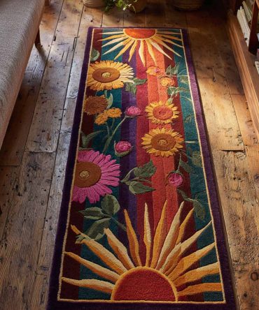 Vintage Sunrise Runner Rug — Timeless Warm-Hued Hallway Runner With Distressed Look, Durable Low-Profile Pile For Entrances, Kitchens & Stairs