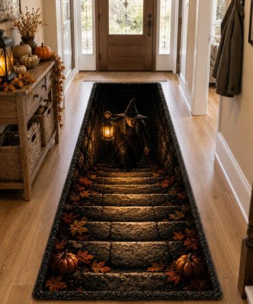 Witch Ascent Mystical Runner Rug - Enchanting Hallway Carpet With Rich Tones, Durable Low-Pile Weave & Easy Maintenance For Themed Spaces