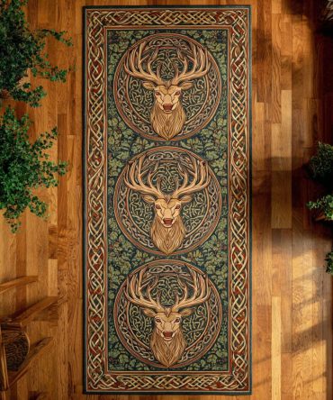 Woodland Majesty Forest Runner Rug – Nature-Inspired Hallway Runner With Animal Motifs, Durable Low-Pile, Non-Slip Backing, Perfect For Cabins
