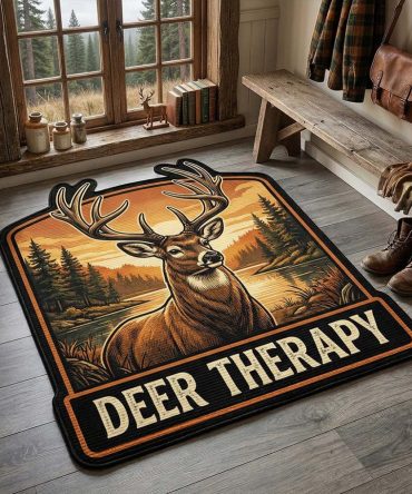 Alpine Serenity Custom Rug — Tranquil Mountain Silhouette Area Rug, Soft Pile, Anti-Slip Backing, Perfect For Cozy Cabins