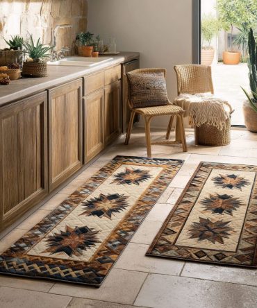 Amber Dawn Kitchen Runner — Rustic Warm-Tone Non-Slip Rug, Machine-Washable And Durable Mat For Cozy, High-Traffic Kitchens