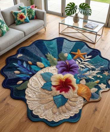 Artisan Petal Scallop Handcrafted-Inspired Rug — Elegant Petal-Scallop Shaped Area Rug With Plush Texture For Boutique And Boho Interiors