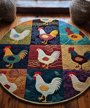 Barnyard Brights Circular Area Rug — Cheerful Farm Animal Round Rug, Durable Non-Slip, Easy Clean, Ideal Entryway Accent