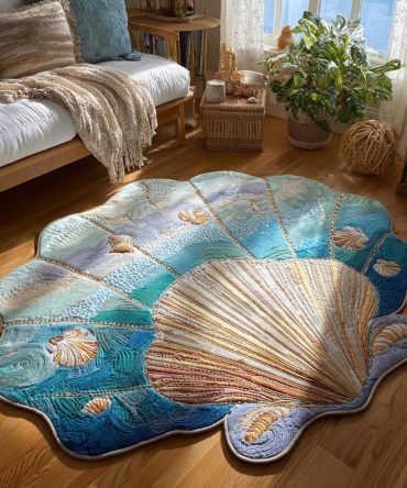 Blue Haven Custom-Shaped Area Rug — Calming Ocean-Blue Design, Soft Durable Accent Rug With Non-Slip Backing For Bedroom, Living Room & Nursery