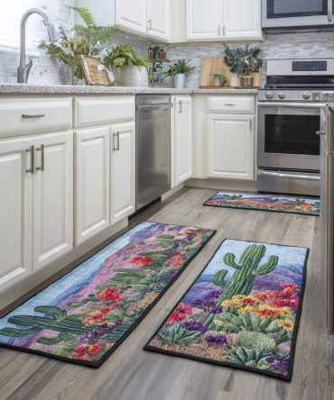 Cactus Valley Kitchen Area Rug - Non-Slip, Machine-Washable Runner With Rustic Desert Charm For Everyday Kitchens
