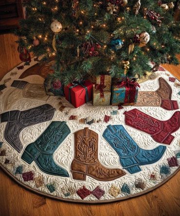 Canyon Walk Quilted Christmas Tree Skirt — Earth-Toned Quilted Holiday Tree Skirt For Rustic Living Spaces, Easy Care & Secure Fastening