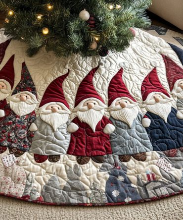 Cheerful Chums Quilted Tree Skirt — Playful Holiday Characters & Plush Quilting For Family-Friendly Christmas Decorating