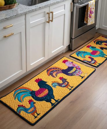 Charming Farmhouse Chicken Bloom Kitchen Rug — Non-Slip, Machine Washable Mat For Cozy Rustic Cooking Spaces