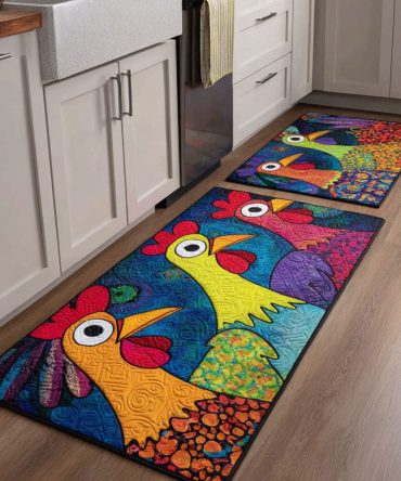 Chicken Nest Farmhouse Kitchen Rug - Rustic Hen & Nest Design, Non-Slip Washable Microfiber Mat, Soft Comfort, Perfect Cottage Decor For Kitchens