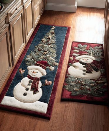 Chilly Joy Soft Kitchen Rug - Slip-Resistant, Quick-Dry Washable Mat For High-Traffic Kitchens With Cozy Cold-Weather Style