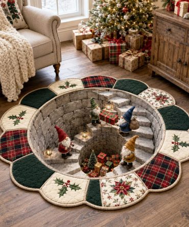 Christmas Gnome Plush Shaped Rug — Cute Festive Area Mat For Living Rooms, Kitchens & Playrooms With Holiday Appeal