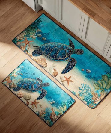 Coastal Dream Floor Mat — Modern Ocean Motif Rug With Anti-Skid Backing, Soft Pile And Easy Care For High-Traffic Rooms