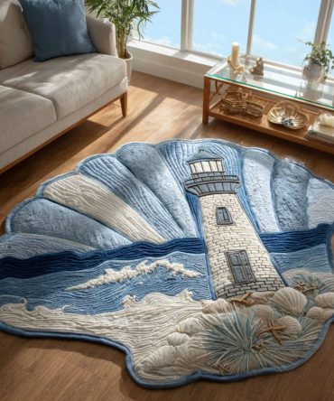 Coastal Watchtower Rug — Seaside Lighthouse Custom-Shaped Area Rug, Durable Nautical Accent With Soft Low-Pile And Anti-Slip Base