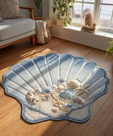 Coral Breeze Custom-Shaped Area Rug — Vibrant Coral Reef Design, Soft Low-Profile Washable Rug With Non-Slip Backing For Coastal Interiors