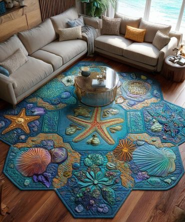 Coral Reef Radiance Rug — Vibrant Custom-Shaped Coral Accent Rug, Low-Pile Durable Mat With Non-Slip Backing For Coastal Homes