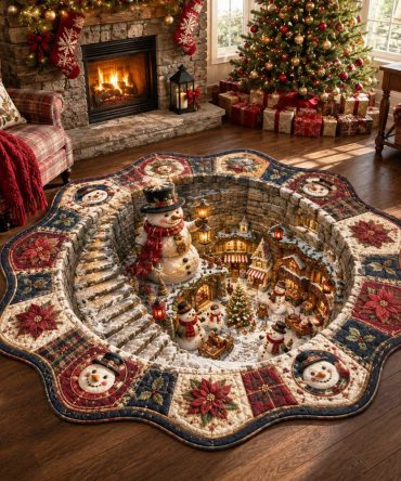Cozy Christmas Shaped Area Rug — Plush Holiday Floor Mat With Warm Seasonal Design For Living Room & Bedrooms