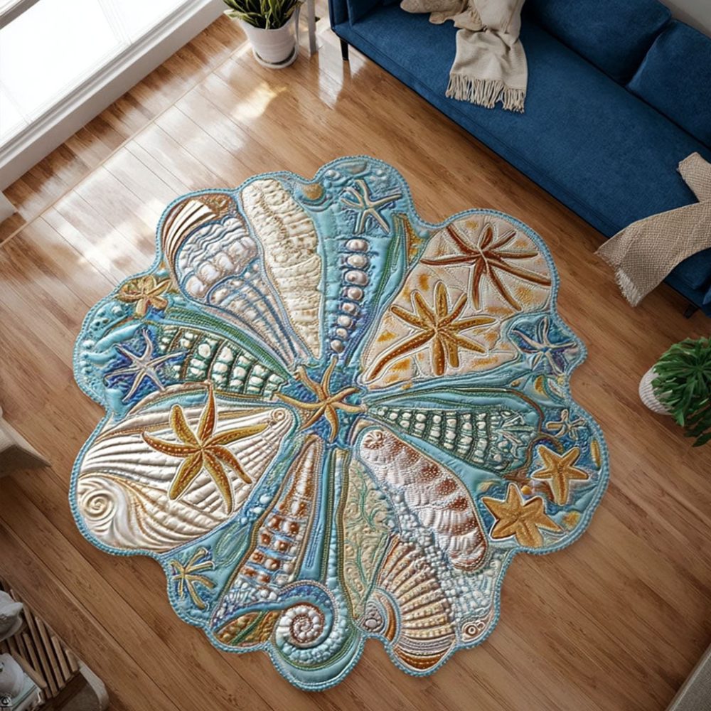 Coastal Shore Custom Rug — Beach-Themed Custom-Shaped Area Mat For Entryway, Porch, Living Room & Nautical Home Decor - Image 2