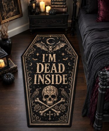 Crypt Keeper Coffin Rug — Eerie Custom-Shaped Tomb Mat For Gothic Rooms, Halloween Scenery & Haunted Displays