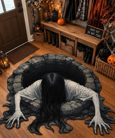 Cursed Emergence Spellbinding Rug — Custom-Shaped Occult Design Floor Mat For Halloween, Plush, Durable & Easy-Care Construction