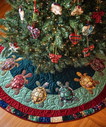 Deep Blue Quilted Christmas Tree Skirt — Elegant Oceanic Holiday Accent, Rich Navy Quilting For Sophisticated Coastal Trees