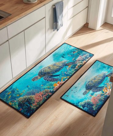 Deep Blue Glide Kitchen Runner — Slip-Resistant, Low-Profile Rug With Cushioned Core, Fade-Resistant Dye And Machine Washable Ease