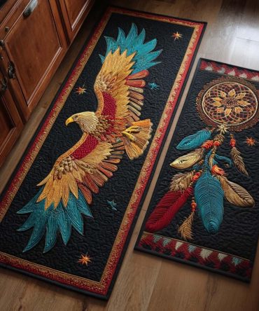 Eagle Dreamer Kitchen Rug — Majestic Eagle Design Area Rug, Non-Slip Durable Mat For Americana & Lodge-Style Kitchens