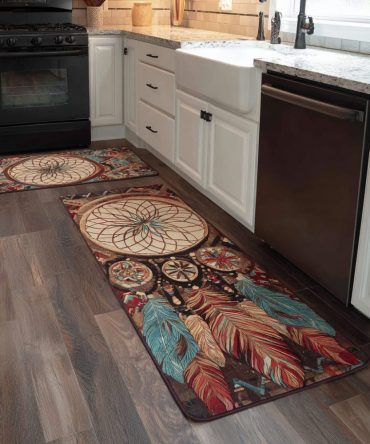 Earth Tone Kitchen Rug — Eco-Friendly Rustic Area Mat With Durable Non-Slip Backing, Machine Washable, Low-Profile Comfort For Busy Homes