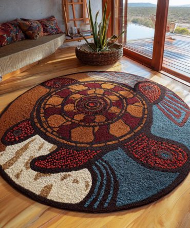 Earthborn Flow Circular Area Rug - Natural Coastal Palette With Tactile Shell Textures, Eco-Inspired Fibers And Easy-Care Design For Family-Friendly Spaces