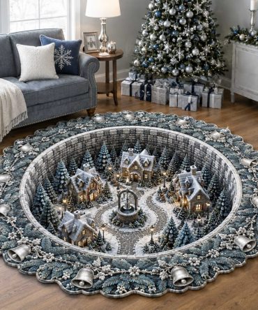 Enchanted Wonderland Shaped Rug — Charming Custom Holiday Accent Rug With Plush Surface, Non-Skid Backing And Easy Care