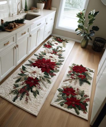 Holiday Festive Kitchen Rug — Plush Non-Slip Christmas Area Mat, Machine-Washable Seasonal Floor Accent For Busy Kitchens