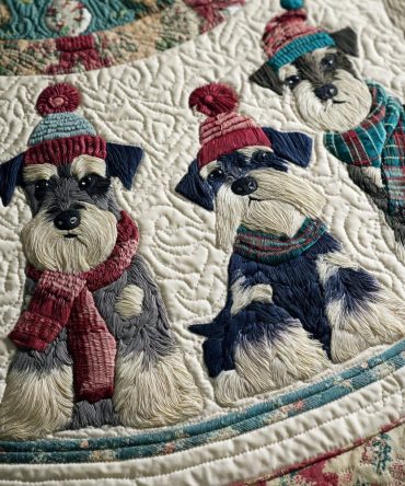 Festive Paws Quilted Tree Skirt — Holiday Paw-Patterned Christmas Skirt, Soft Quilted Base For Pet-Friendly Seasonal Decorating