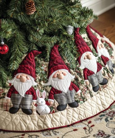 Flannel Frosties Quilted Tree Skirt — Cozy Flannel Snowman Design, Soft Quilting For Warm Holiday Ambience & Easy Machine Care