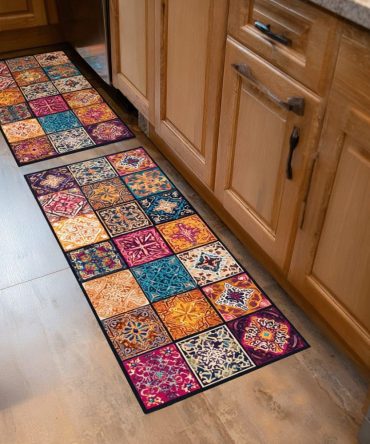 Floral Charm Decorative Kitchen Rug — Soft Plush Runner With Non‑Slip Backing, Machine Washable, Elegant Botanical Accent