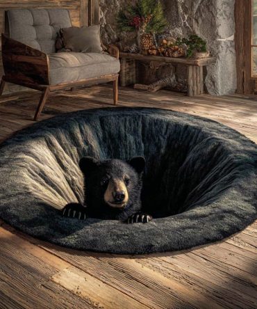 Forest Peek Luxe Round Rug — Mossy Green Plush Area Rug For Contemporary & Boho Living Spaces, Soft Layered Accent
