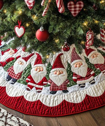 Frosted Snowflake Quilted Tree Skirt — Elegant Silver-Tone Christmas Tree Base Cover With Soft Quilting And Winter Frost Motif