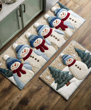 Frostlight Gathering Kitchen Runner Rug — Non-Slip, Machine-Washable Winter Holiday Mat With Illuminated Tree & Frost Motif