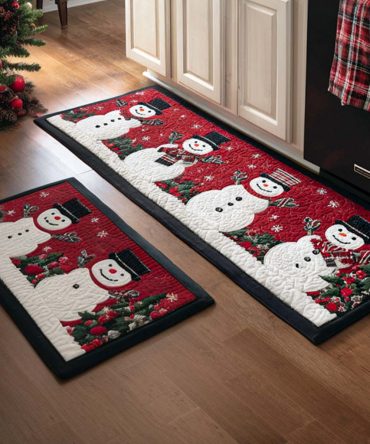 Gifting Time Holiday Kitchen Runner - Premium Anti-Slip Christmas Rug, Soft Machine-Washable Mat Perfect For Presents, Kitchens & Entryways