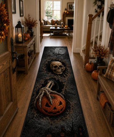 Haunted Hallway Awakening Runner Rug — Eerie Ghostly Stair & Hall Carpet, Halloween Statement Piece With Non-Slip Backing, Fade-Resistant Print