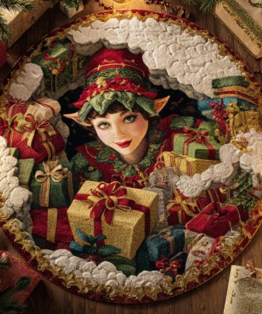 Cozy Hearthside Cheer Holiday Rug — Thick Plush 48In Round Seasonal Floor Mat With Non-Slip Base For Living Room