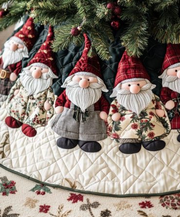 Hearthside Helpers Quilted Tree Skirt — Cozy Holiday Helpers Design, Durable Quilting & Easy-Care Fabric For Seasonal Styling