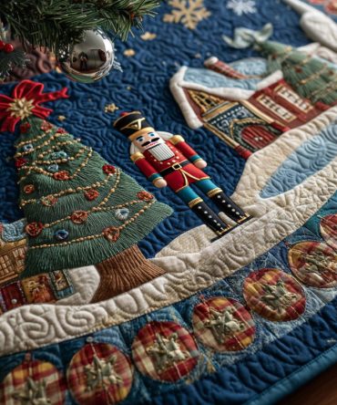 Holiday Guard Quilted Christmas Tree Skirt — Stately Guard Motif For Timeless Holiday Styling And Warm Seasonal Ambiance